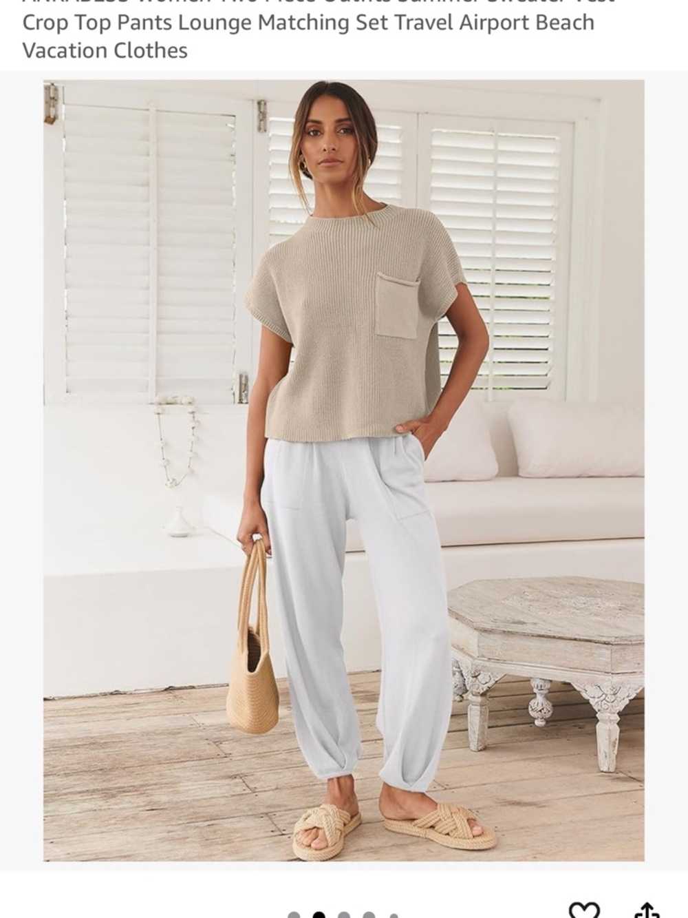 Women’s Short Sleeve Knit Sweater Top and Pants Set